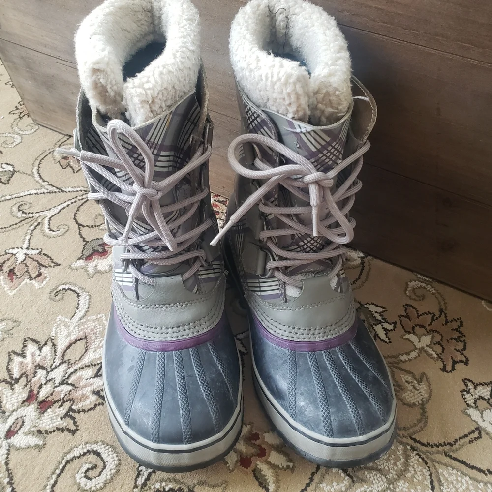 Sorel Boots 8 winter snow plaid 1964